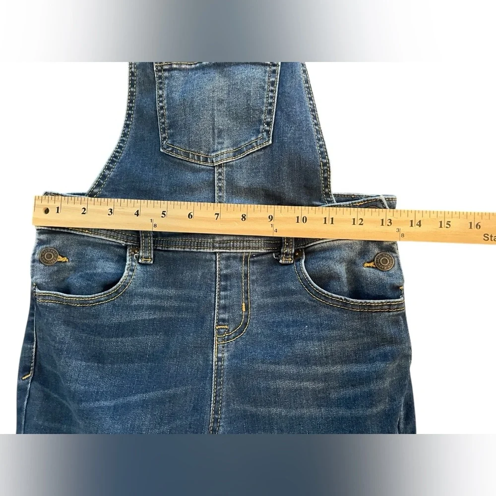 Cat & Jack Girls Denim Overalls Jeans Large 10/12 Super Stretch Adjustable Strap